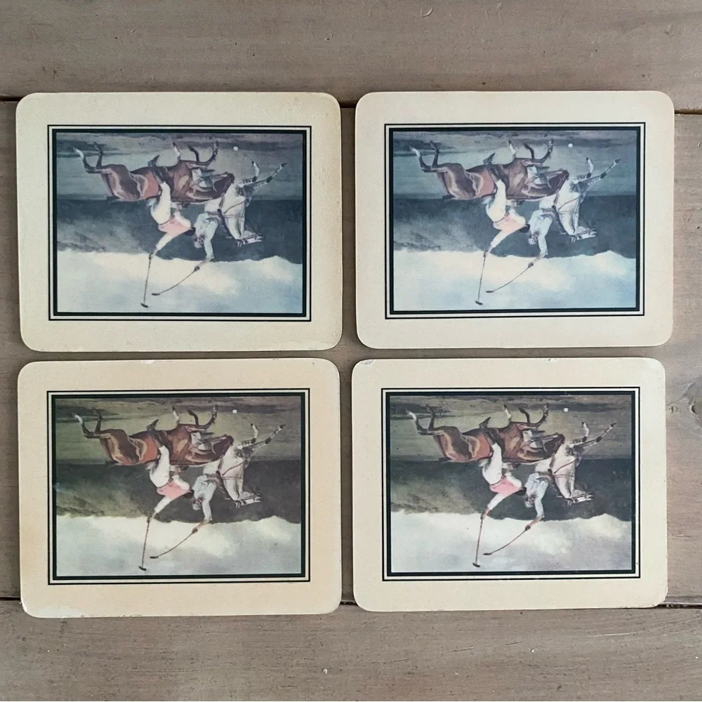 Set of 8 Vintage Polo Players Placemats and Coasters - Picture 13 of 16
